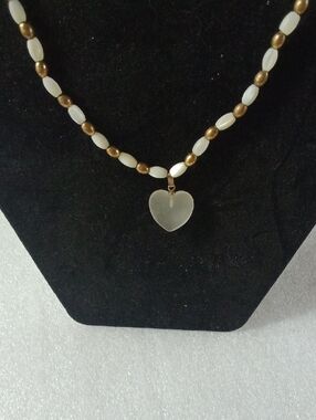 Frosted Heart Pendant Necklace #A442